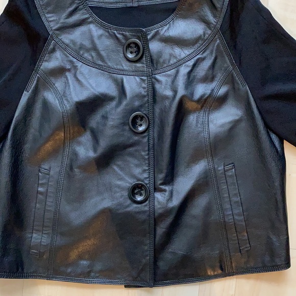 Peter Nygard Jackets & Blazers - 🇨🇦 cropped leather / knit jacket- amazing goth